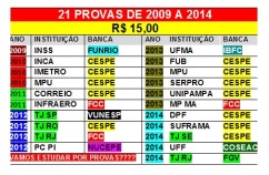 21 provas de 2009 a 2014 por 15,00 reais